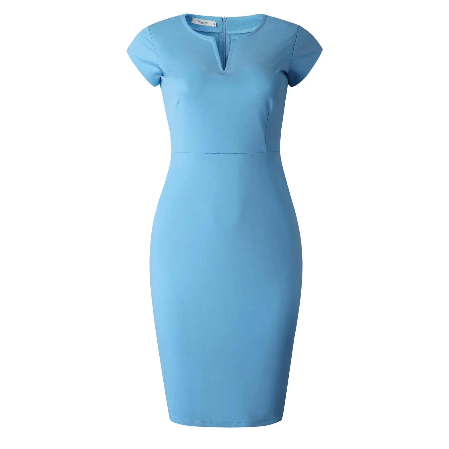 Blue Bodycon Dress Office Ladies Elegant African