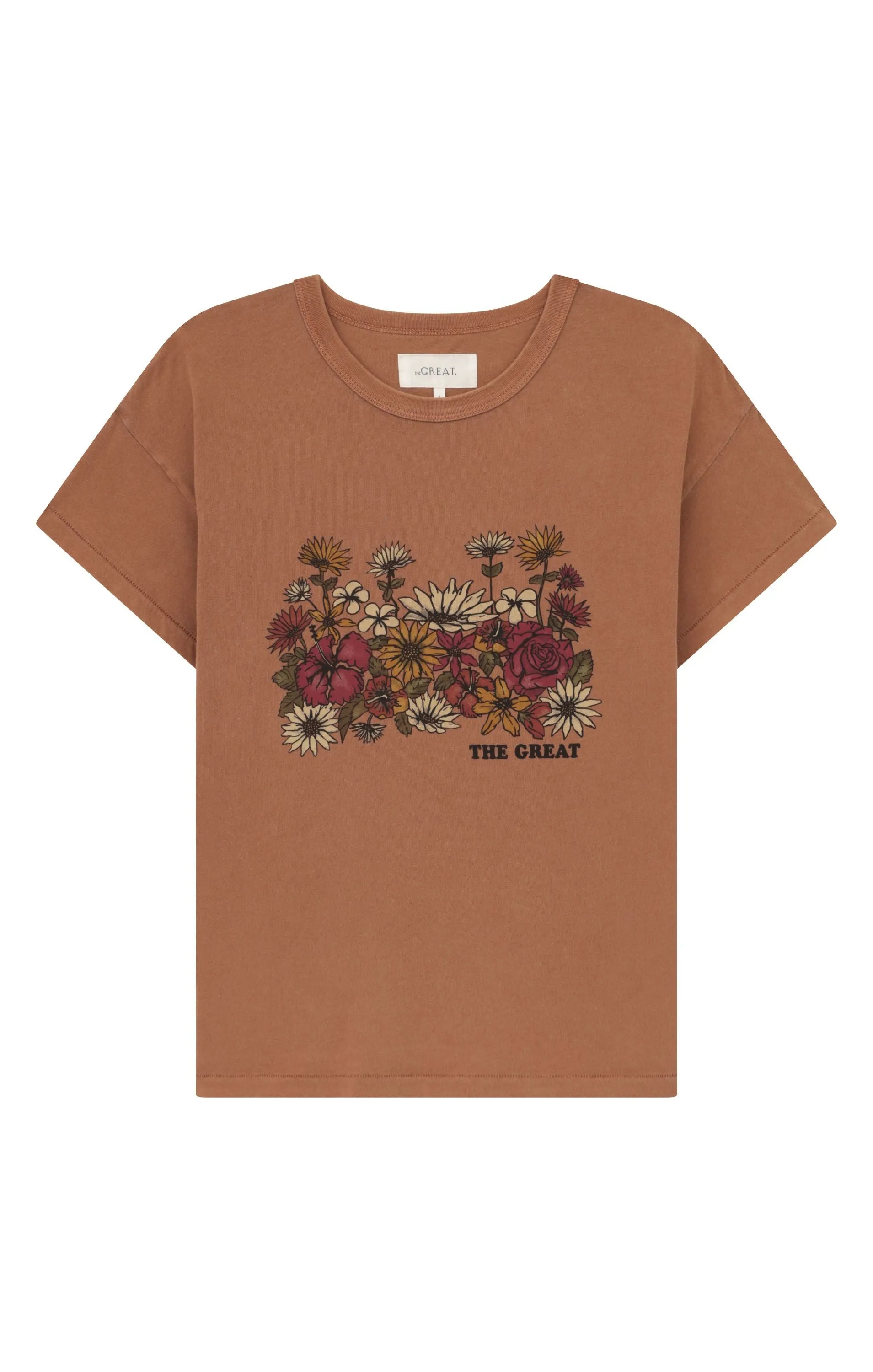 BOXY CREW WITH FLORAL GRAPHIC