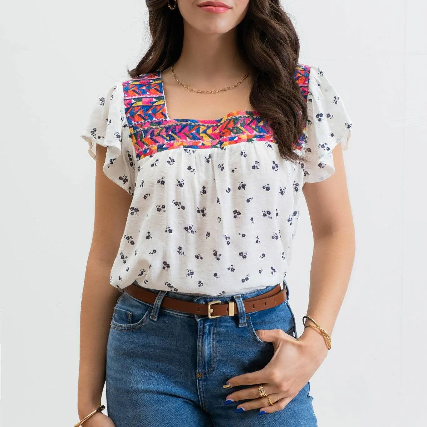 Brandy Embroidered Top