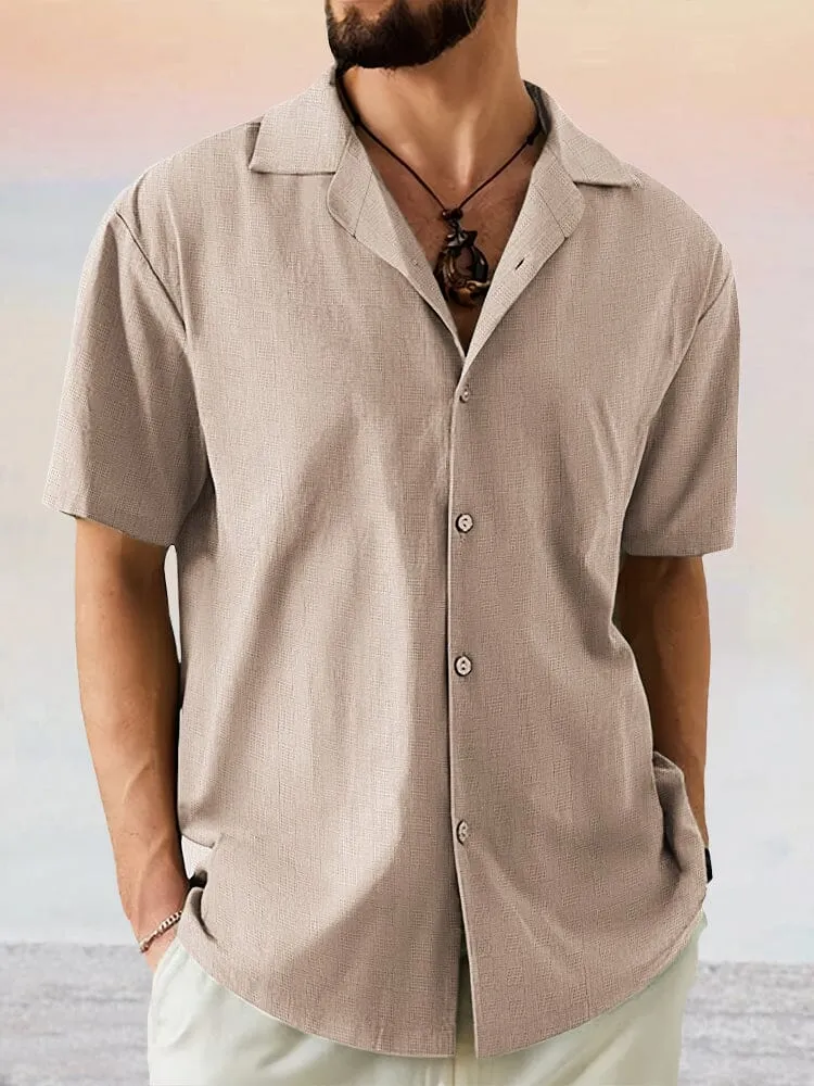 Breathable Cotton Linen Lapel Shirt