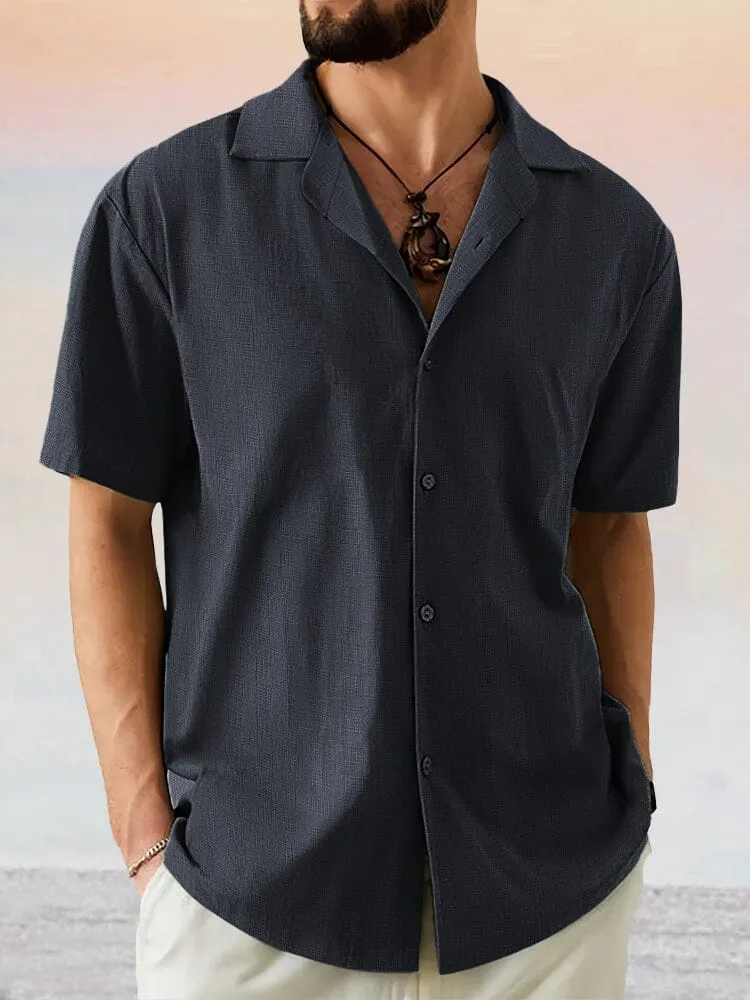 Breathable Cotton Linen Lapel Shirt