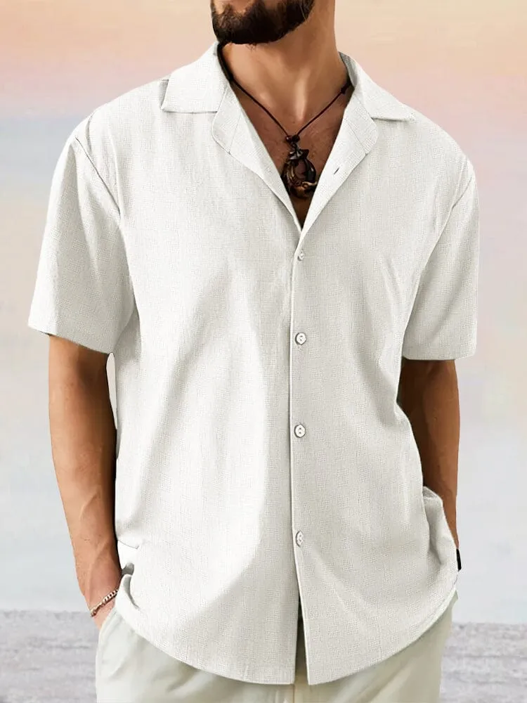 Breathable Cotton Linen Lapel Shirt