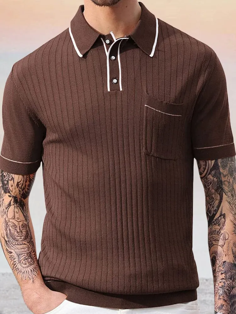 Breathable Knit Textured Polo Shirt