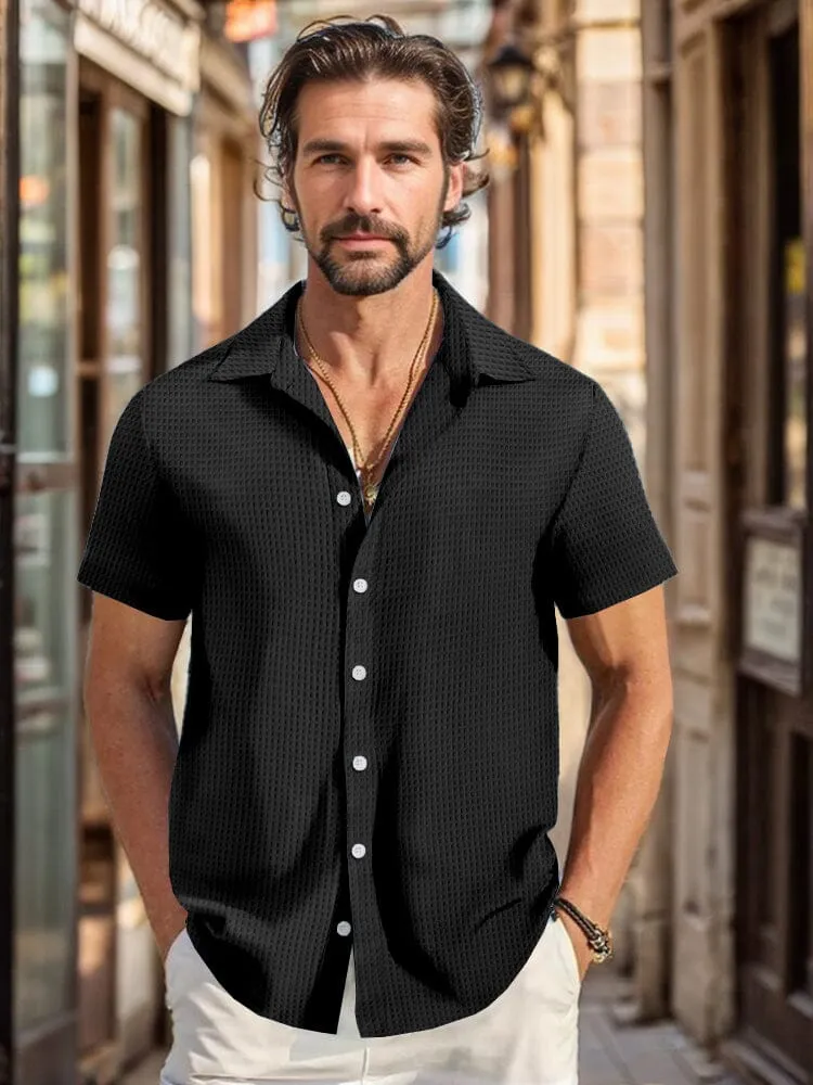 Breathable Plaid Textured Shirt