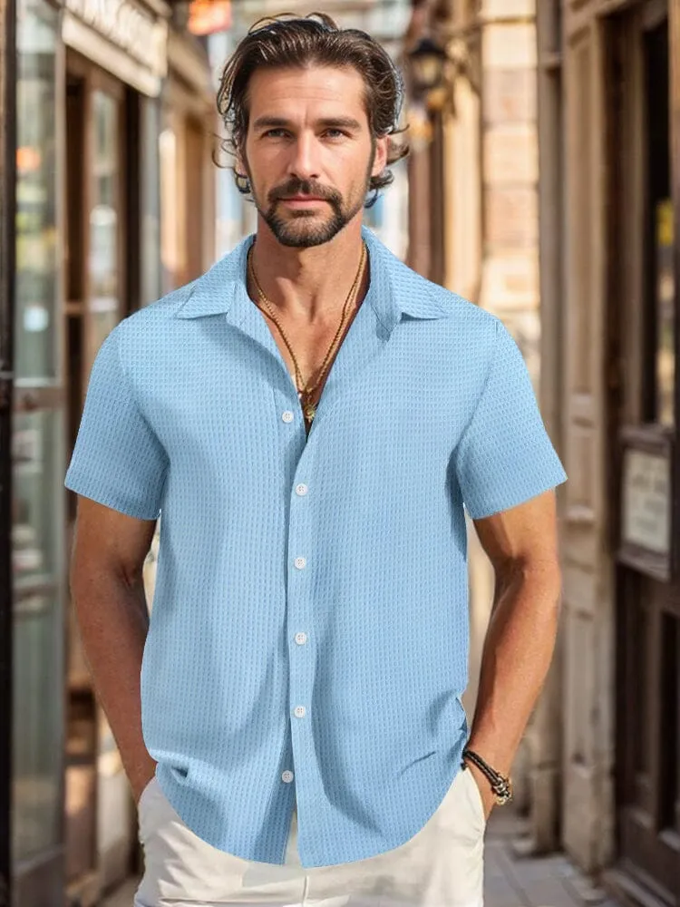 Breathable Plaid Textured Shirt