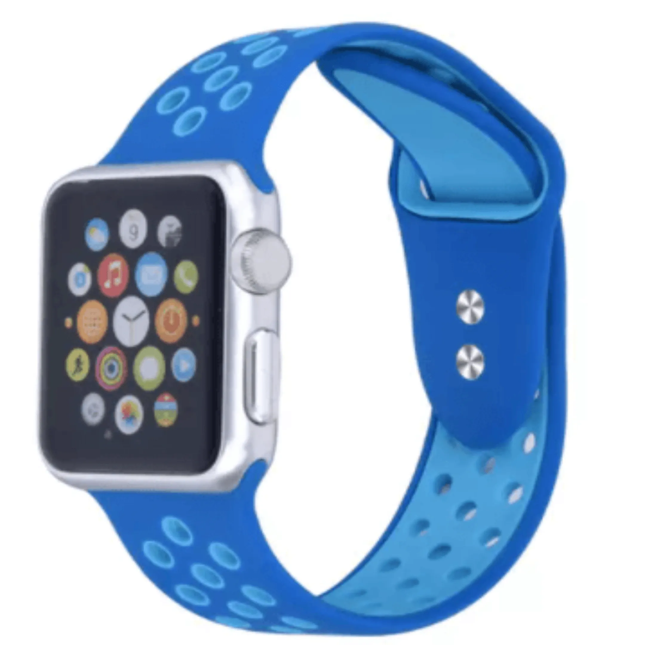 Breathable Silicone Sport Replacement Band for Apple Watch Blue Sky