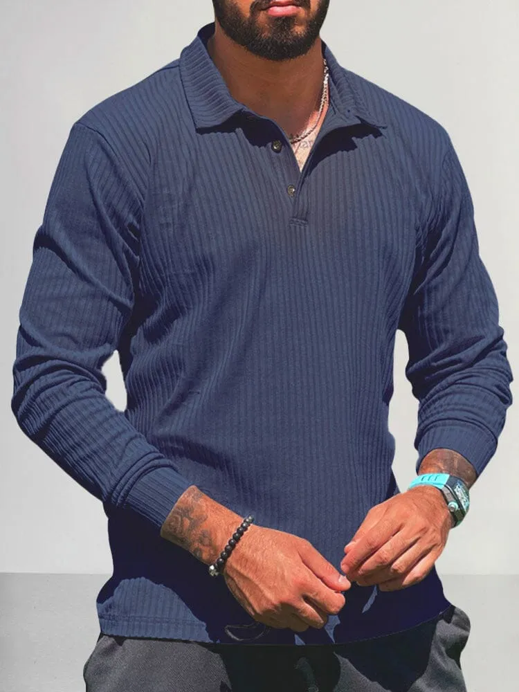 Breathable Stretchy Knitted Polo Shirt