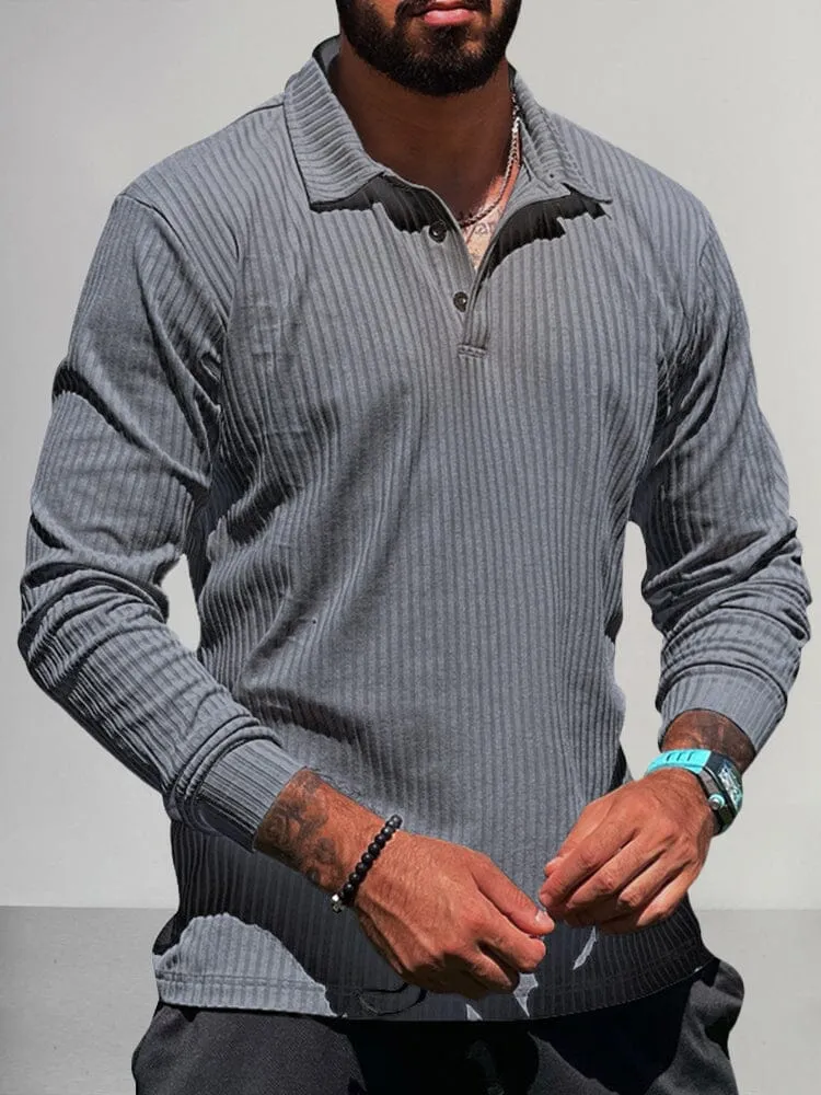 Breathable Stretchy Knitted Polo Shirt