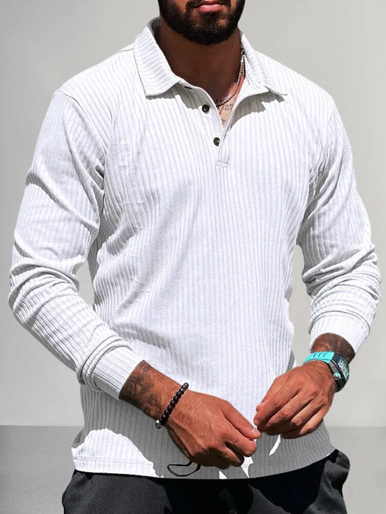 Breathable Stretchy Knitted Polo Shirt