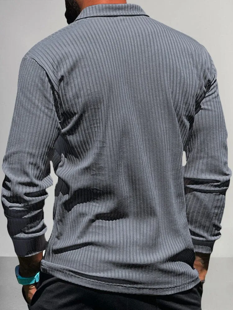 Breathable Stretchy Knitted Polo Shirt