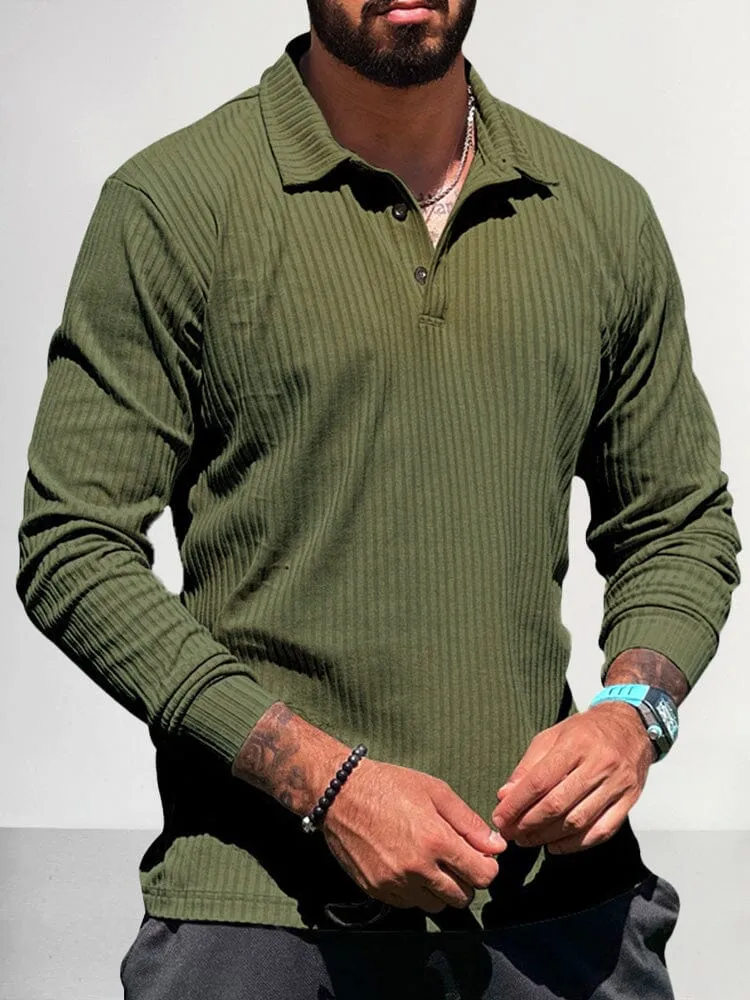 Breathable Stretchy Knitted Polo Shirt