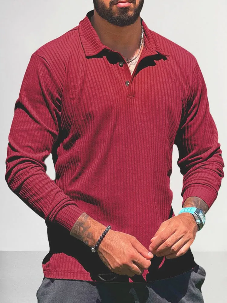 Breathable Stretchy Knitted Polo Shirt