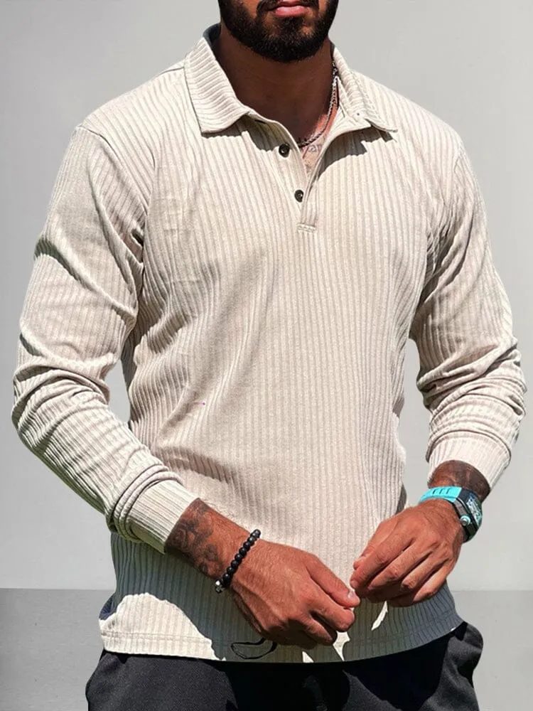 Breathable Stretchy Knitted Polo Shirt