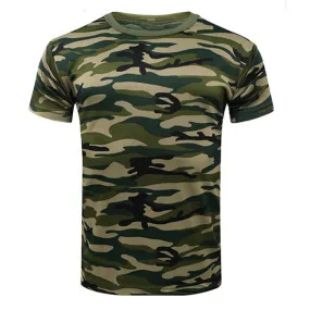 Camouflage Short Sleeve Round Neck Breathable Men's T-shirt