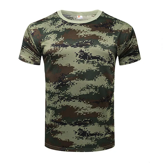 Camouflage Short Sleeve Round Neck Breathable Men's T-shirt