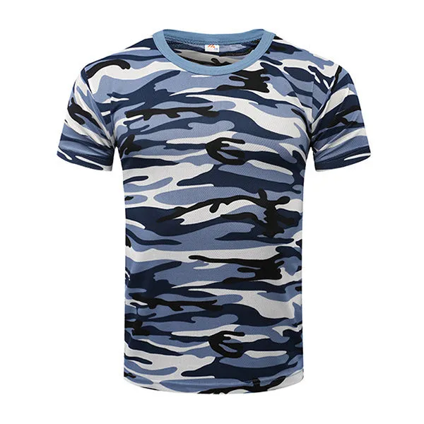 Camouflage Short Sleeve Round Neck Breathable Men's T-shirt