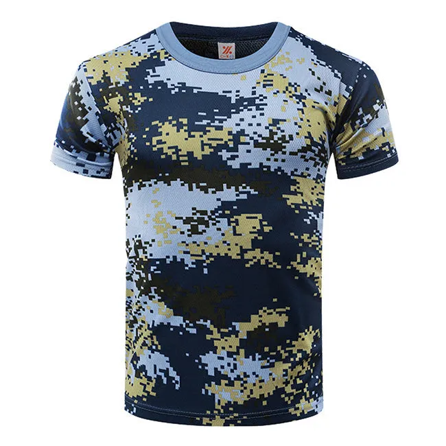 Camouflage Short Sleeve Round Neck Breathable Men's T-shirt