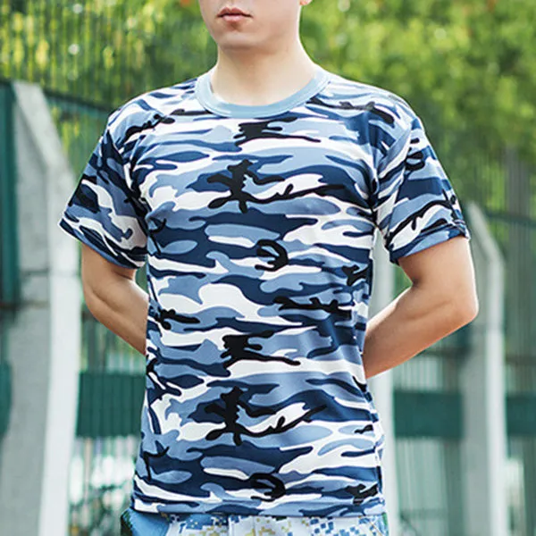 Camouflage Short Sleeve Round Neck Breathable Men's T-shirt