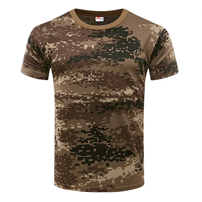 Camouflage Short Sleeve Round Neck Breathable Men's T-shirt