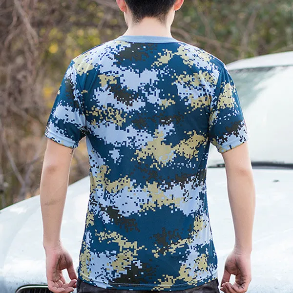 Camouflage Short Sleeve Round Neck Breathable Men's T-shirt