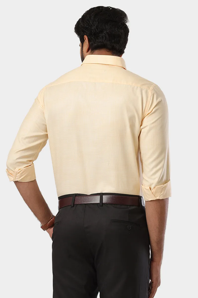 Cardiff - Light Yellow Formal Shirt For Men | Ariser