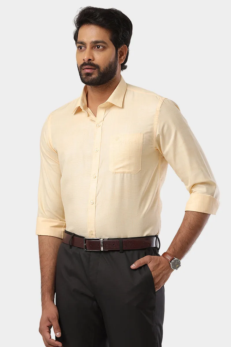 Cardiff - Light Yellow Formal Shirt For Men | Ariser