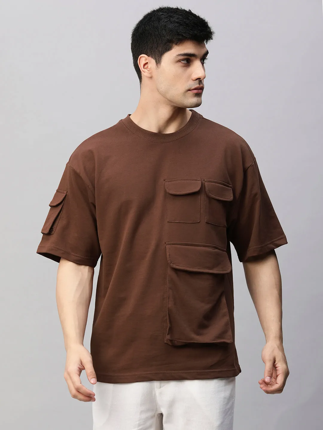 Cargo T-Shirt For Men - Cocoa