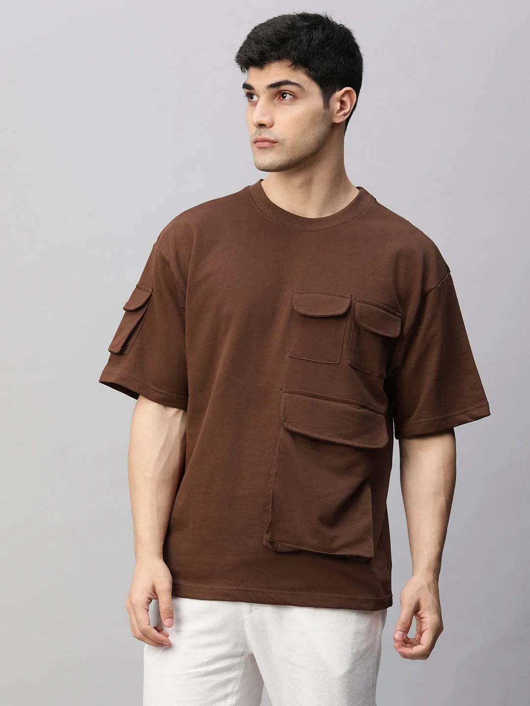 Cargo T-Shirt For Men - Cocoa