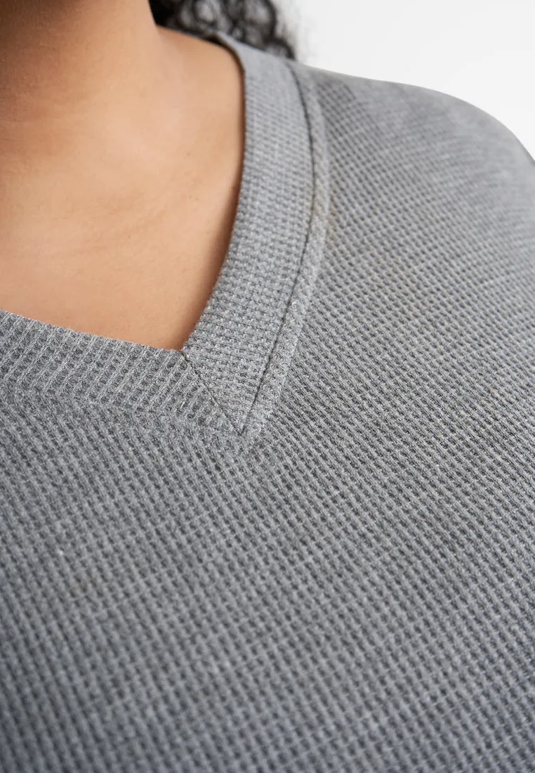 Carmen V-neck Cozy Waffle Top