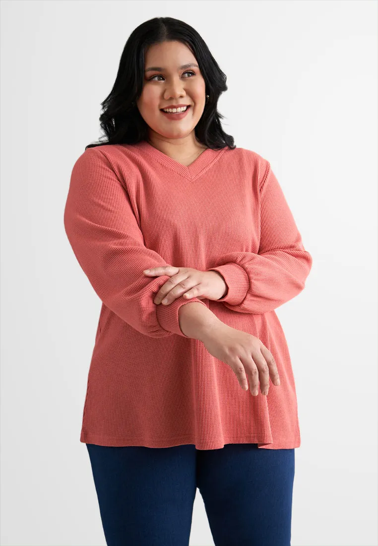 Carmen V-neck Cozy Waffle Top