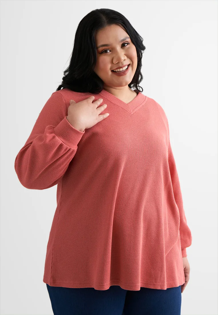 Carmen V-neck Cozy Waffle Top