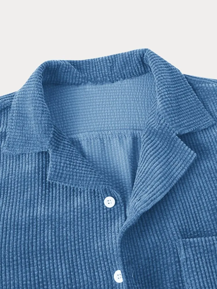 Casual Corduroy Shirt Set