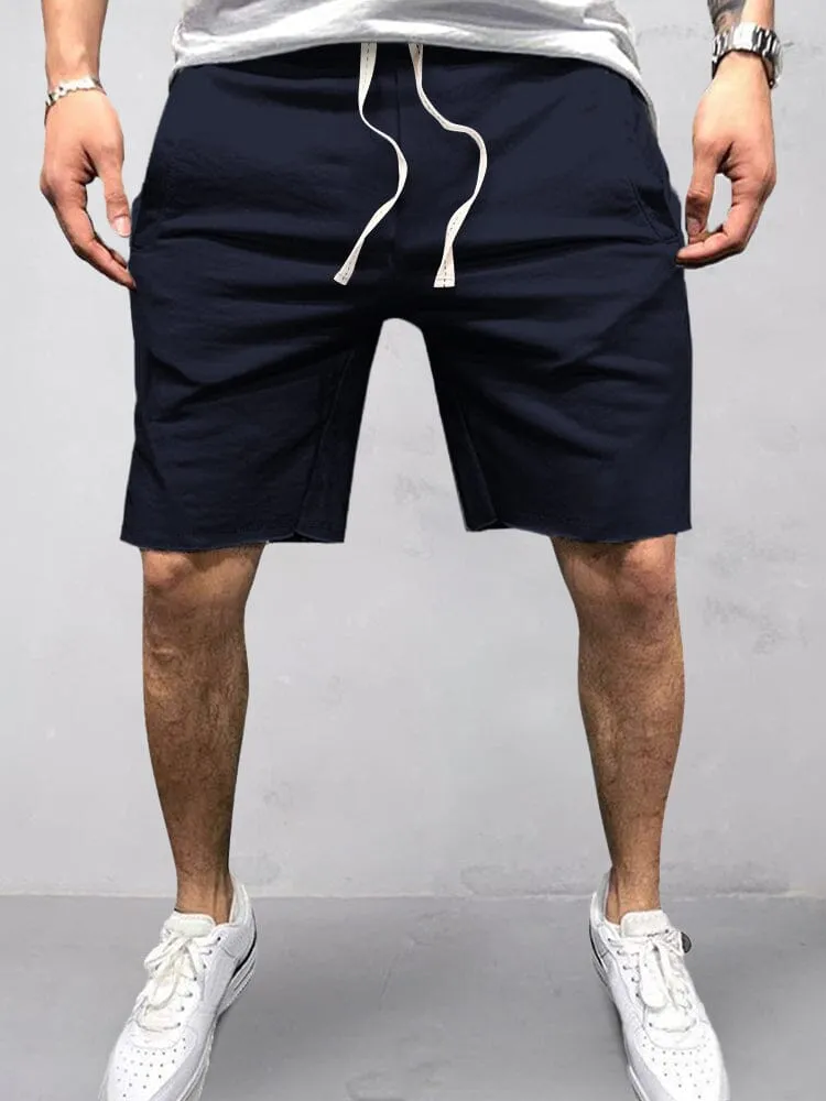 Casual Cotton Elastic Waist Shorts