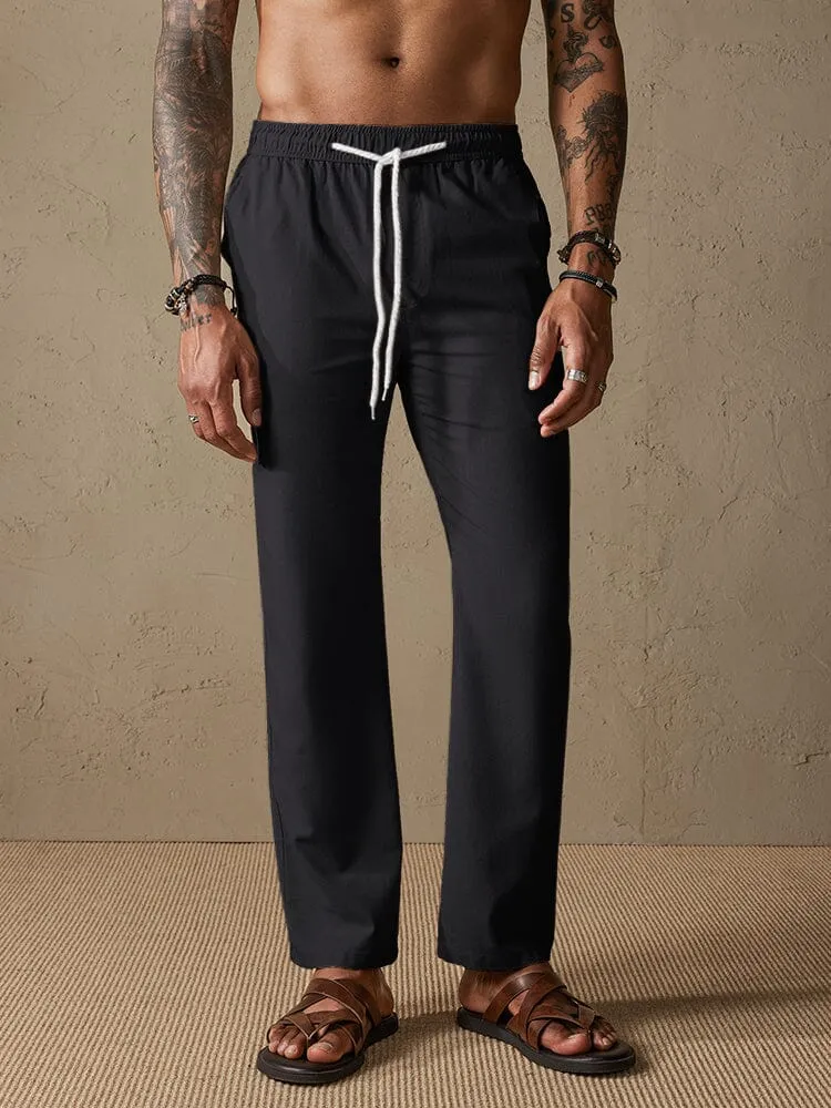 Casual Cotton Linen Cozy Drawstring Pants