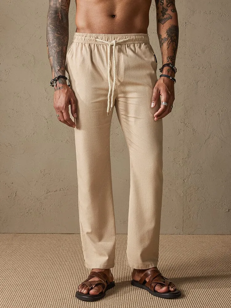 Casual Cotton Linen Cozy Drawstring Pants