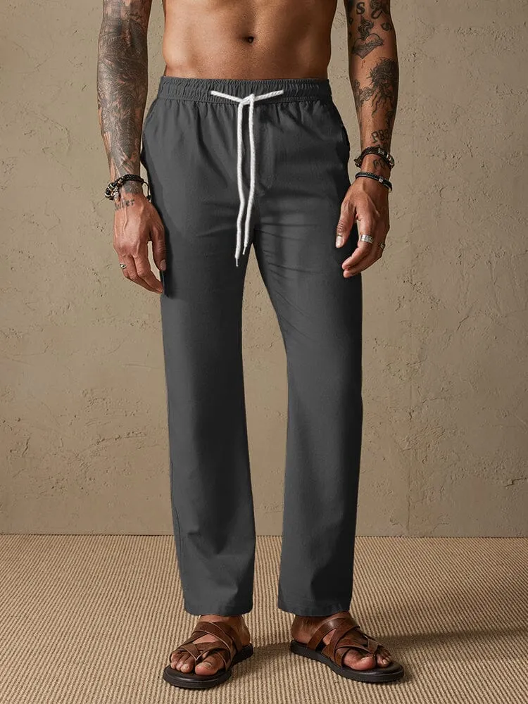 Casual Cotton Linen Cozy Drawstring Pants