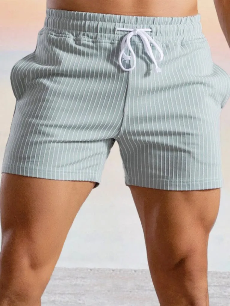 Casual Cotton Striped Beach Shorts