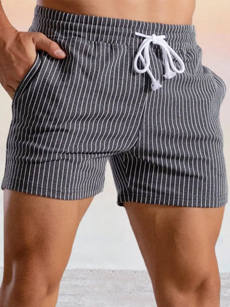 Casual Cotton Striped Beach Shorts