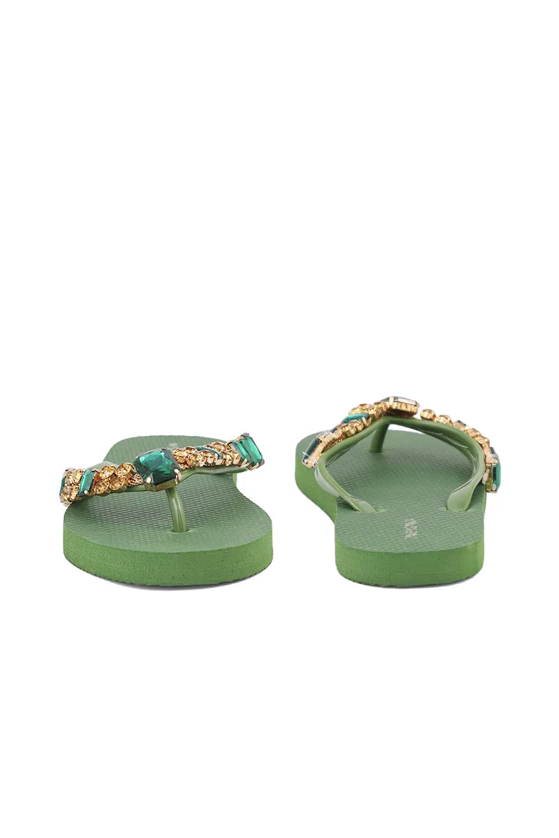 Stylish Casual Flip Flops in Vibrant Green - Model I14131