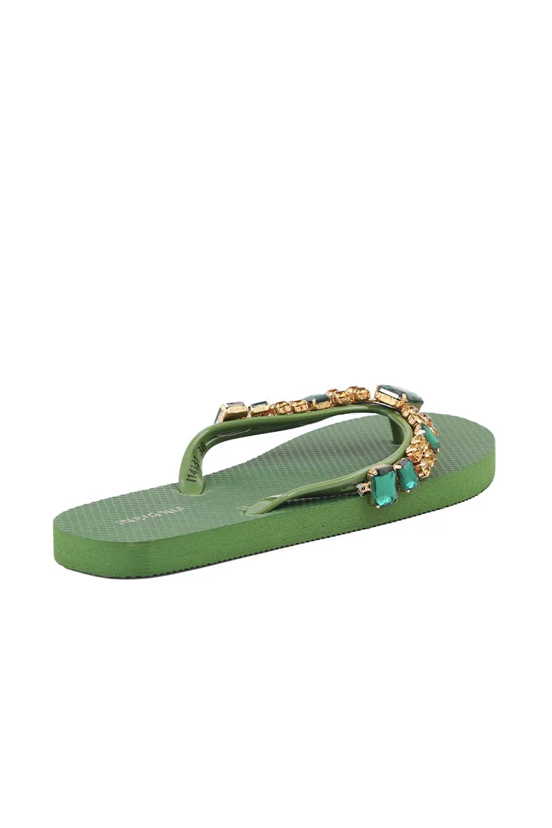 Stylish Casual Flip Flops in Vibrant Green - Model I14131