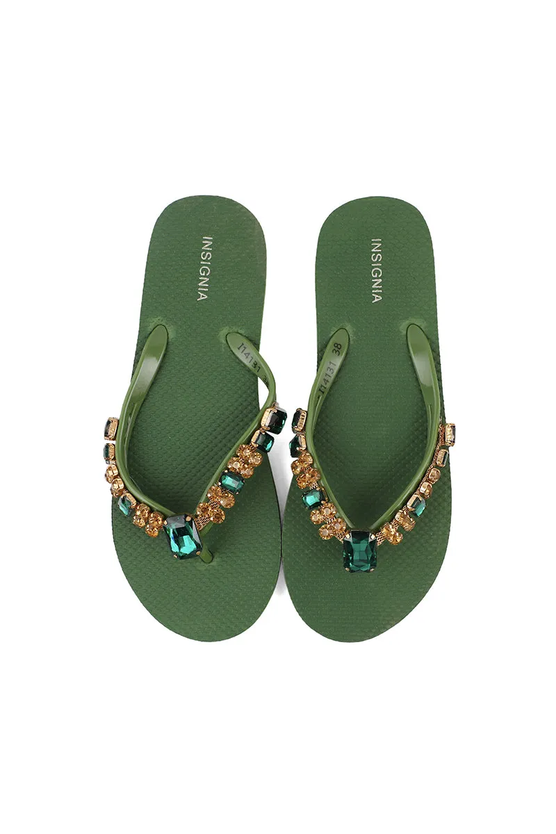 Stylish Casual Flip Flops in Vibrant Green - Model I14131