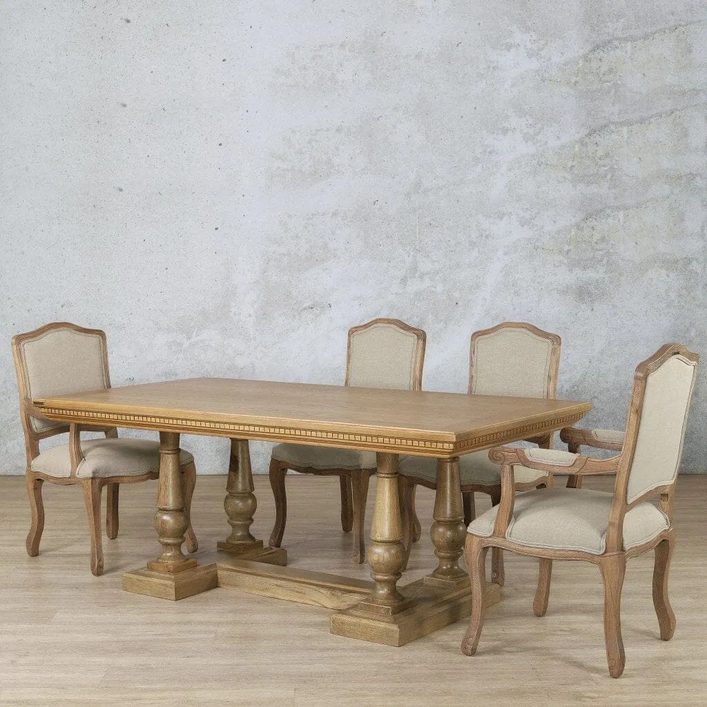 Charlotte Fluted Wood Top & Duke 6 Seater Dining Set