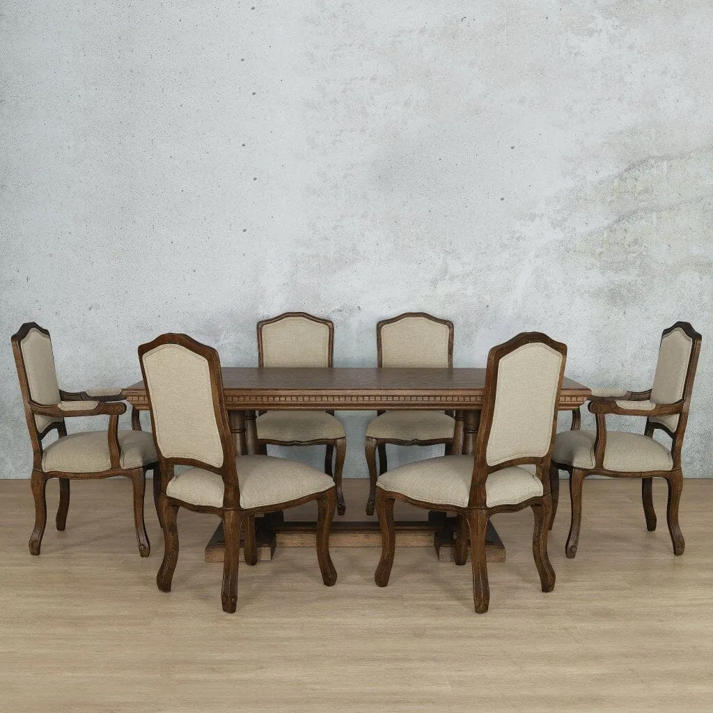 Charlotte Fluted Wood Top & Duke 6 Seater Dining Set