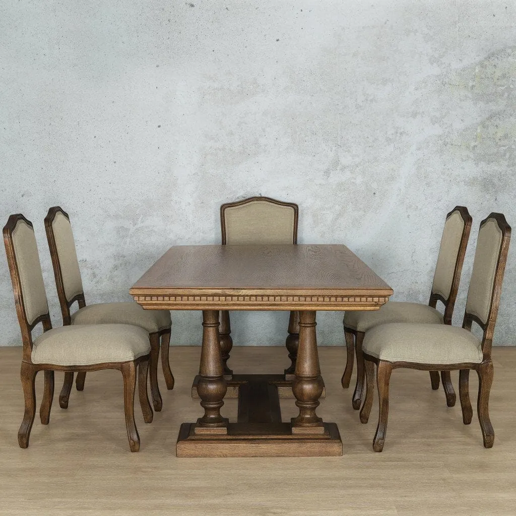 Charlotte Fluted Wood Top & Duke 6 Seater Dining Set