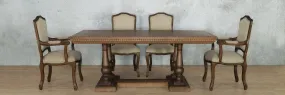 Charlotte Fluted Wood Top & Duke 6 Seater Dining Set