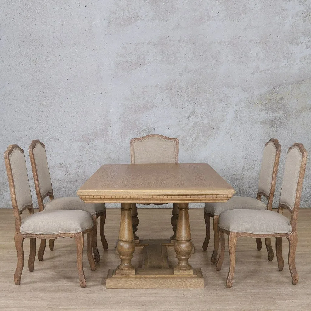 Charlotte Fluted Wood Top & Duke 6 Seater Dining Set