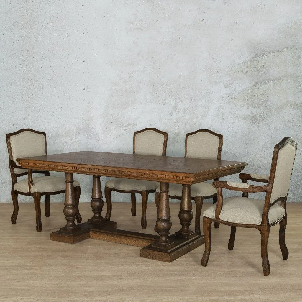 Charlotte Fluted Wood Top & Duke 6 Seater Dining Set