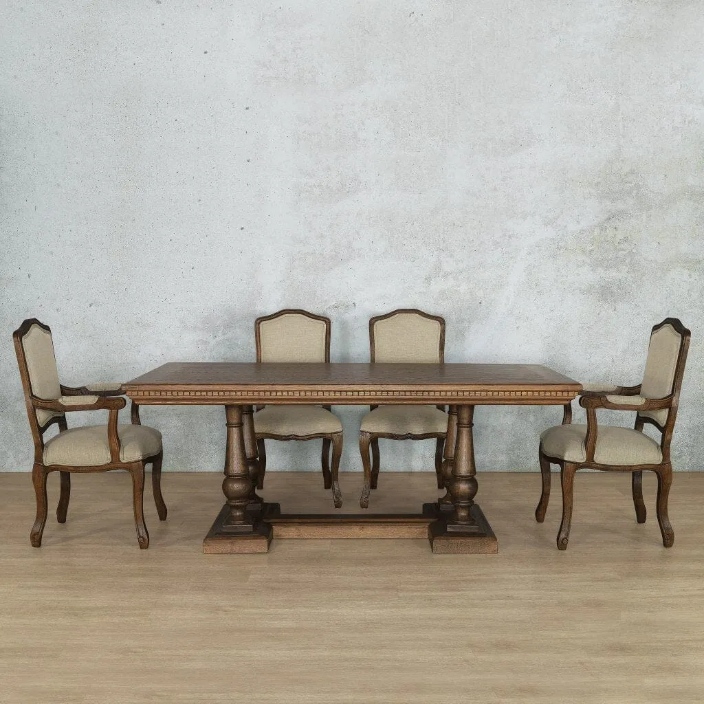 Charlotte Fluted Wood Top & Duke 6 Seater Dining Set