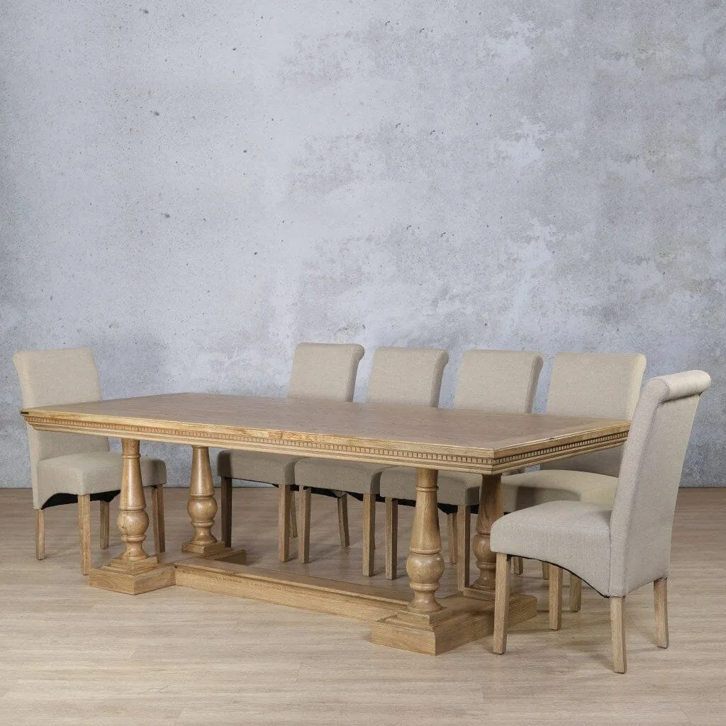 Charlotte Fluted Wood Top & Windsor 10 Seater Dining Set