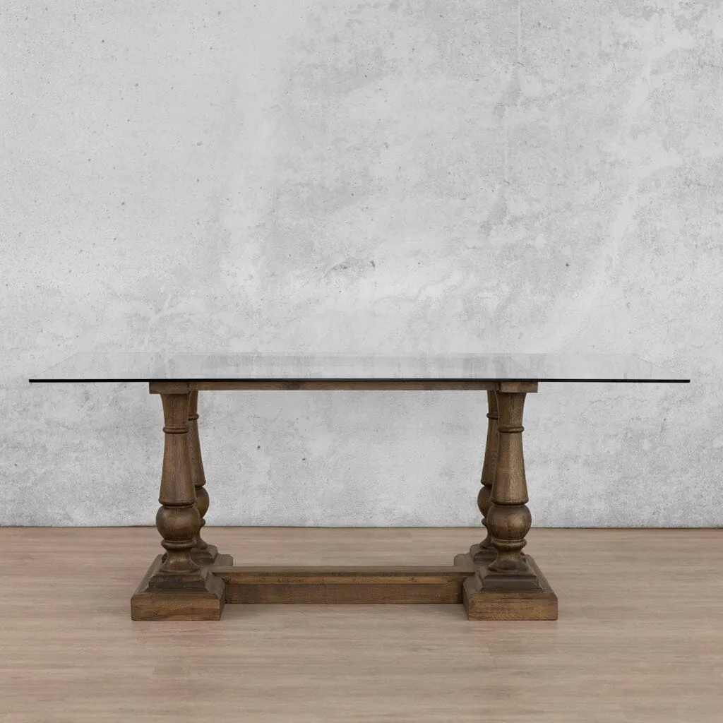 Charlotte Glass Dining Table - 2.4M / 8 or 10 Seater